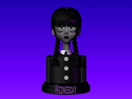 esmerejón miércoles serie tim aparejo netflix personaje Addams familia Arte addam busto cosa animación Tim Burton Jack esculturas 3d print model - Mito3D