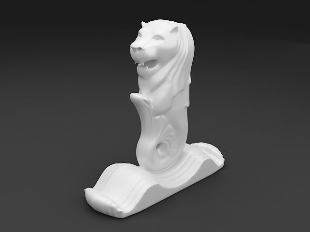 Singapur 3d model sanat nesne madde göstermelik çeşme 15 aslan heykeller 3D print model - Mito3D