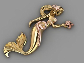 mermaid02 takı gümüş yazdırılabilir elmas yüzük kolye moda mücevher parlak beyaz güzellik altın sterlin angagem 3d print model - Mito3D