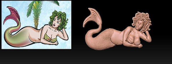 Denizkızı takı kadın seksi deniz plaj kum balık kolye 3d print model - Mito3D
