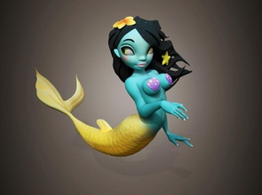 mermaid girl fantasy fish sea sexy body ocean creature mythology games toys 3d print model - Mito3D