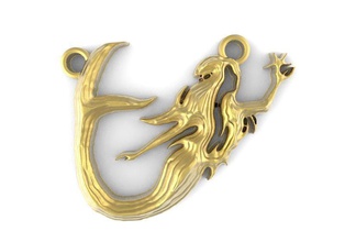 mermaid 2 sea ocean pendant jewelry art girl fish mythology pendants 3d print model - Mito3D