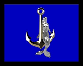 mermaid anchor accessory art design symbol creative jewelry 3dprint 3dmodel charms sculpture ancient jewel silver sculptures 3d print model - Mito3D
