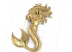 mermaid jewery jewel gold silver fashion jewelry 3d print model - Mito3D