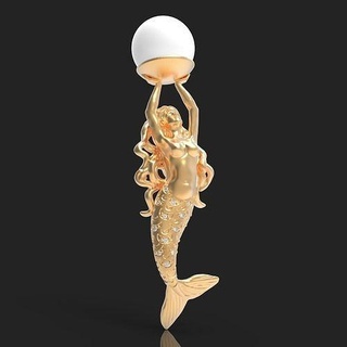 mermaid perl pendant sculpture art female disney ariel resin statue figurine princess sealife charms woman gold charm jewelry pendants 3d print model - Mito3D