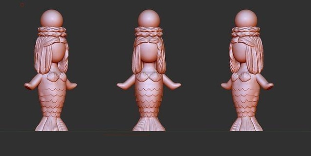 mermaid printable model fish water sark bluehewel art sculptures 3d print model - Mito3D
