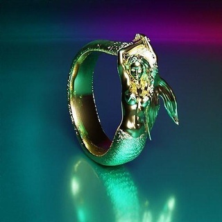 mermaid ring girl ocean sea water pirate jewelry rings 3d print model - Mito3D