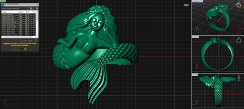 mermaid ring art design man jewelry rings 3d print model - Mito3D