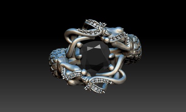 mermaid ring jewelry art design 3d fashion rings 3d print model - Mito3D