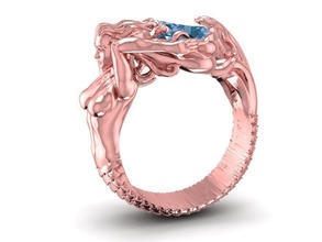 mermaid ring 191 jewelry fashion accessories gold diamond woman women design rings 3d print model - Mito3D