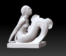 sirène satue mythologique créature pêcheur statue figure art sculptures 3d print model - Mito3D