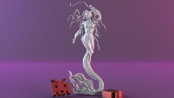 sirena statua scultura In piedi stl amore arredamento casa Home decor muffa vacanza carina minimo decorazione interni arte sculture 3d print model - Mito3D