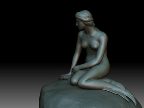 sirène statue longue ligne sculpture célèbre mer méprisable océan art sculptures 3d print model - Mito3D