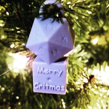 merry critmas tree ornament dice tabletop christmas holidays d20 d6 dnd geeky nerdy art 3d print model - Mito3D