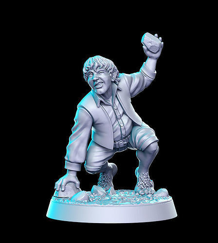 merry hobbit lord of rings lotr 32mm pre-supported fellowship tolkien gimli frodo gandalf middle earth legolas aragorn miniatures figurines 3d print dnd heroquest dungeon games toys board 3D print model - Mito3D