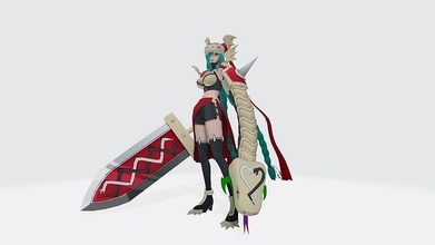 mervamon female character holding sword digimon monster anime cartoon 3dmodel games toys 3d print model - Mito3D