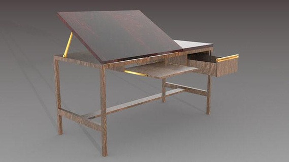 mesa para designer furniture wood chair desk architecture modern table design house 3d print model - Mito3D