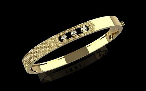 Mesika bilezik takı altın kolye yarım bileklik Zincir parça moda mücevher elmas bilezikler 3d print model - Mito3D