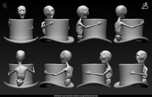 Bote Hut blutgetragen dunkle Seelen Ältestenring Axt Videospiel Goth Monster Fantasie Kunst Skulpturen 3d print model - Mito3D