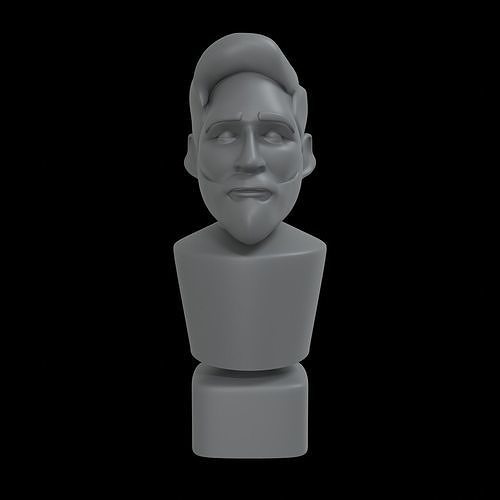 messi bust psg football toy cartoon sculpture statue face portrait head male art sculptures 3D print model - Mito3D