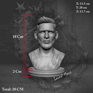messi Ronaldo portrait visage statue homme Football football art sculptures 3d print model - Mito3D