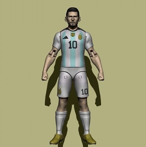 messi articulado articolato argentina campione fifa copa mundo Coppa Mondo 10 Giochi giocattoli 3D print model - Mito3D