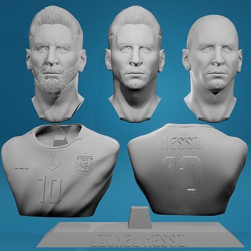 messi buste busto messi10 leomessi messibustorealiste bustes réalistes busréal jeux jouets 3D print model - Mito3D