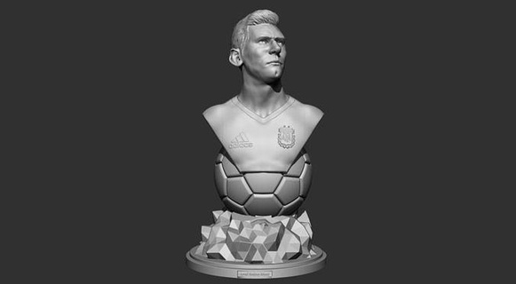 Messi büst Busto Lionel baloncu Futbol futbol Arjantin Sanat heykeller 3d print model - Mito3D
