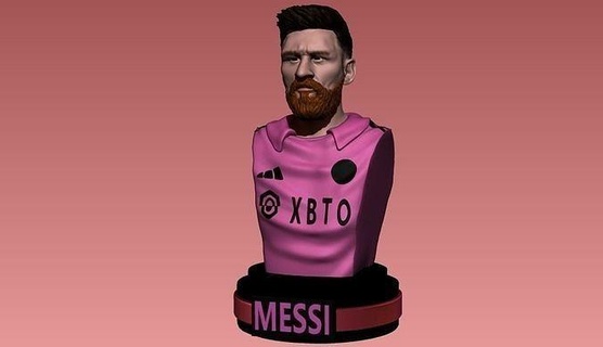 Messi büst arası Miami Futbol oyuncu futbol liga Dünya Kupası fifa Arjantin Sanat heykeller 3d print model - Mito3D