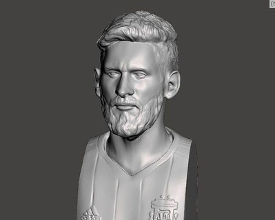 messi bust printable lionel lionen messy football interior soccer barcelona character art gessi ronaldo atheleted footballer player playher great sculptures 3d print model - Mito3D