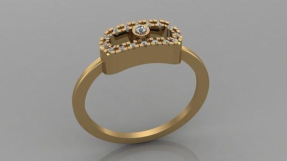 Messika móvil anillo joyería joya oro imprimible Boda compromiso libra esterlina diamante Moda belleza enganchar vestir solitario collar platino brillante anillos 3d print model - Mito3D