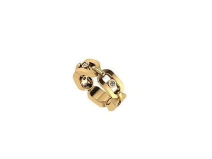 Messika moverse enlace anillo 17 5mm Talla Moviente diseño joyería joya oro Moda lujo diamante brillante Basilea plata anillos Boda compromiso 3d print model - Mito3D