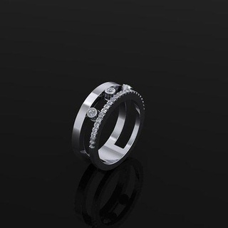 messika moving ring jewelry diamond jewellery gem fashion jewel rings printable design luxury beauty gold elegant rhinoceros 3d print model - Mito3D