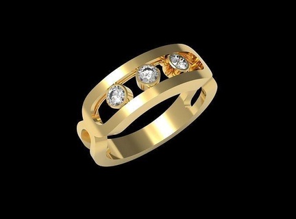 Messika anillo joyería joya platino lujo oro plata imprimible brillante diamante Moda belleza precioso anillos 3d print model - Mito3D