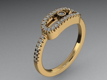 Messika anillo joyería joya 3dmodels anillos oro 3d impresión diamante diseño imprimible mesika 3dprinted Moda 3d print model - Mito3D