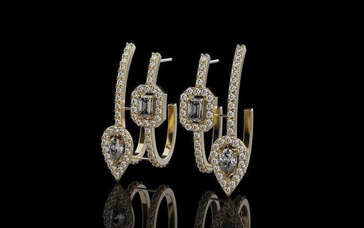 messika gêmeo brincos 0052 joalheria luxo ouro imprimível prata diamante platina jóias mulheres Luxo jóia Casamento mundo rosa menina amar moda 3d print model - Mito3D