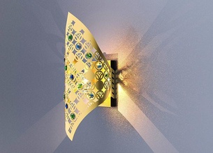 metal cristal pared lámpara Encendiendo interior diseño oro reflexión arquitectónico luces casa 3d print model - Mito3D