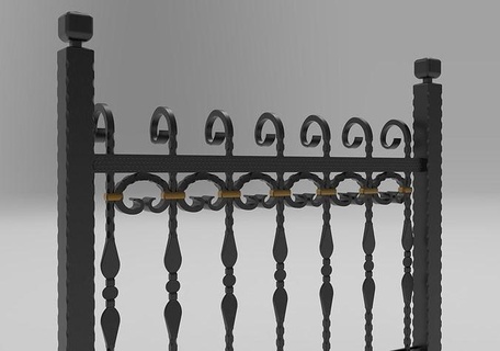 metallo recinzione ferro battuto mobilia esterno industriale disegni decorazione Casa all'aperto 3d print model - Mito3D
