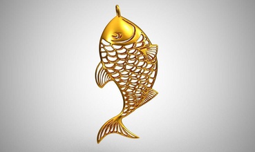 metal fish necklace jewelry sea ocean carp shark gold luxury design brooch ring elegant style crystal fashion beauty pendant silver necklaces 3d print model - Mito3D
