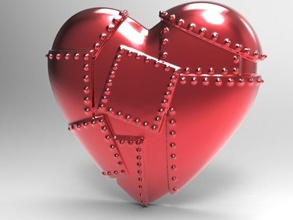 metal heart love valentine steel art fashion jewelry other 3d print model - Mito3D