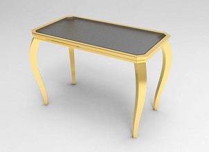metal rectangular table salon decoration design furniture dining steel family house 3d print model - Mito3D