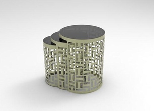 metal masa 03 dairesel salon dekorasyon cnc lazer Kahve mobilya 3d model iç bardak Sanat ev 3d print model - Mito3D