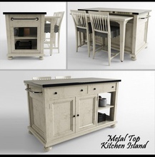 metal top kitchen island house table collection dining 3d print model - Mito3D