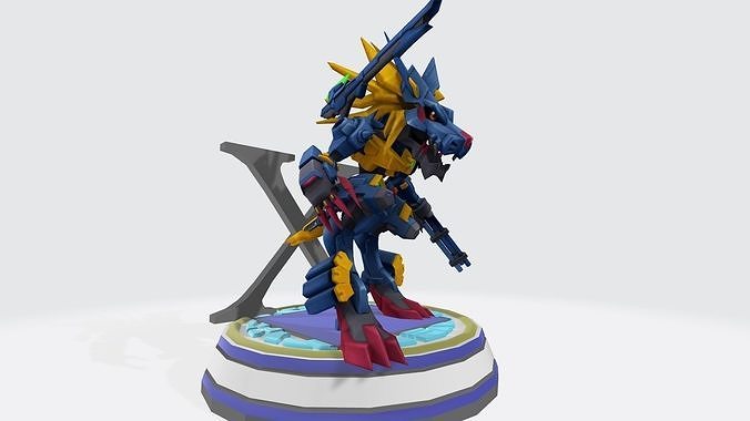 metalgarurumon x gigante robot digimon monstruo anime dibujos animados modelo juegos juguetes 3D print model - Mito3D