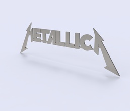 metallica logo 3d impresión láser corte sábana metal palabra firmar basura pesado nwbhm california arte señales logos 3d print model - Mito3D