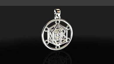 metatron cube design fashion gold pendent creative jewelry pendants 3d print model - Mito3D