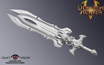meteoric greatsword sword steel chrome knight toy games toys weapon dungeonhunter5 mobile game giy blade craft cosplay modelfor3dprint 3d print model - Mito3D