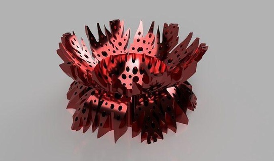 meteorito impacto cratera tigela decoração casa interior vaso flor plantar utensílios domésticos decorativo Projeto 3d print model - Mito3D