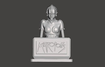 metropolis movie style maria ufa robot bust or paperweight statue sculpture fritz lang moroder brigitte helm desk ornament house decor 3d print model - Mito3D