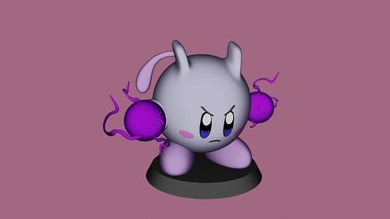 mewtwo Kirby Pokémon carte Jeu nintendo Pikachu Jeux jouets cendre électronique art statue personnage dessin animé miauler figure sculptures imprimable anime 3d print model - Mito3D